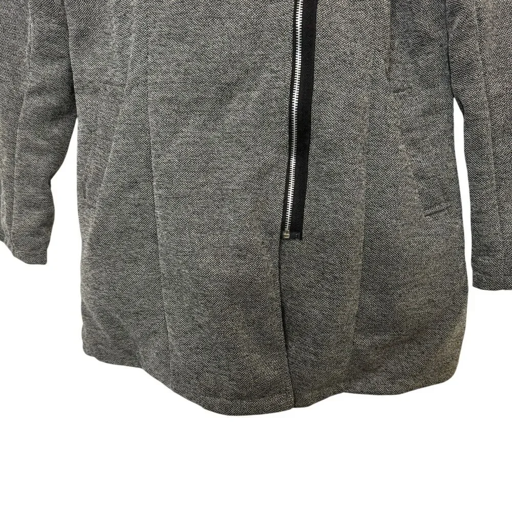 Xian‎ Xian Lined Jacket Coat Black Grey Leather Outercoat Women Size XL NWOT